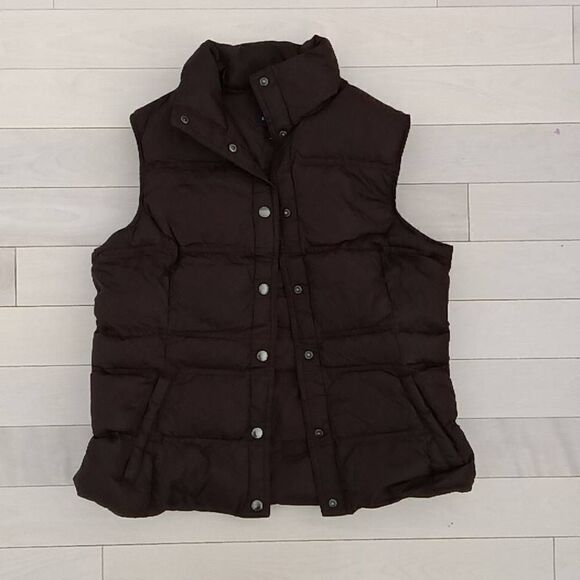 Lands'End Women's Quilted Puffer Vest Chocolate Brown Small - Picture 1 of 4